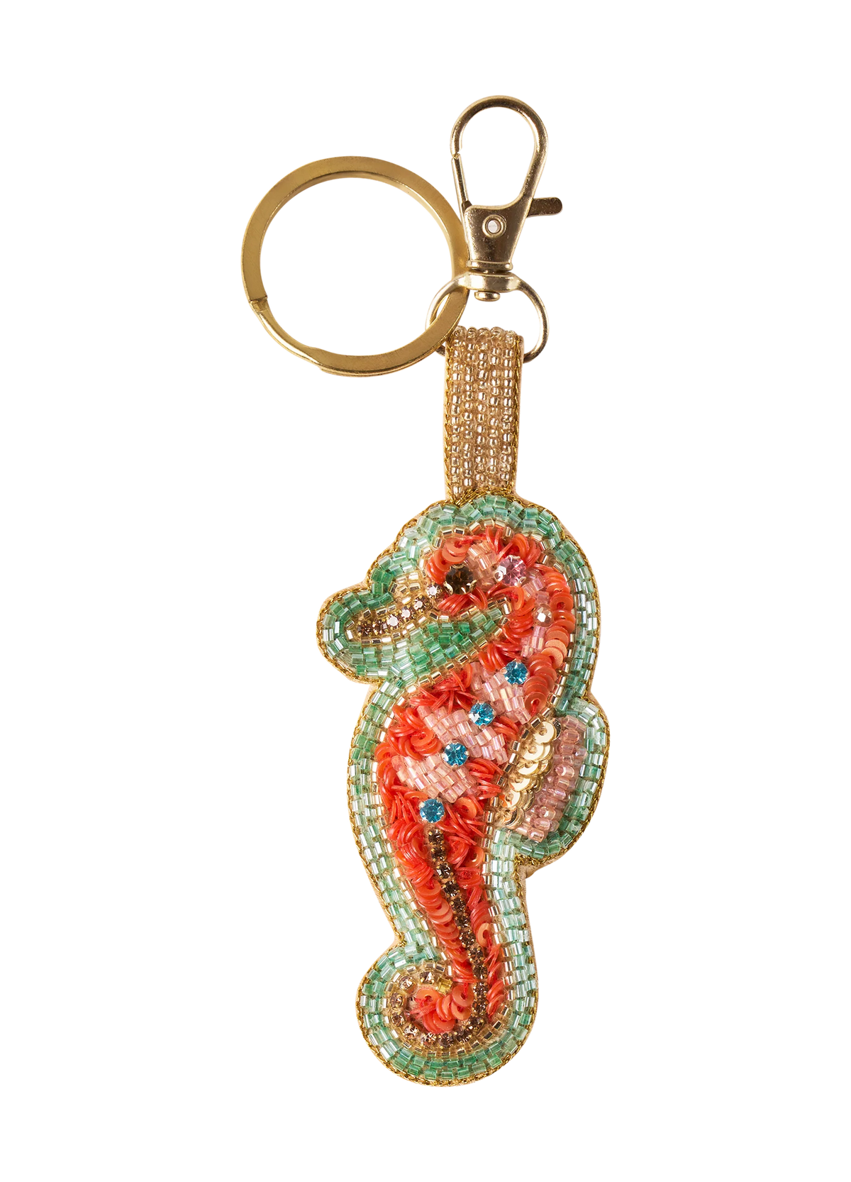 Powder, Beaded Keyring - Sparkling Seahorse