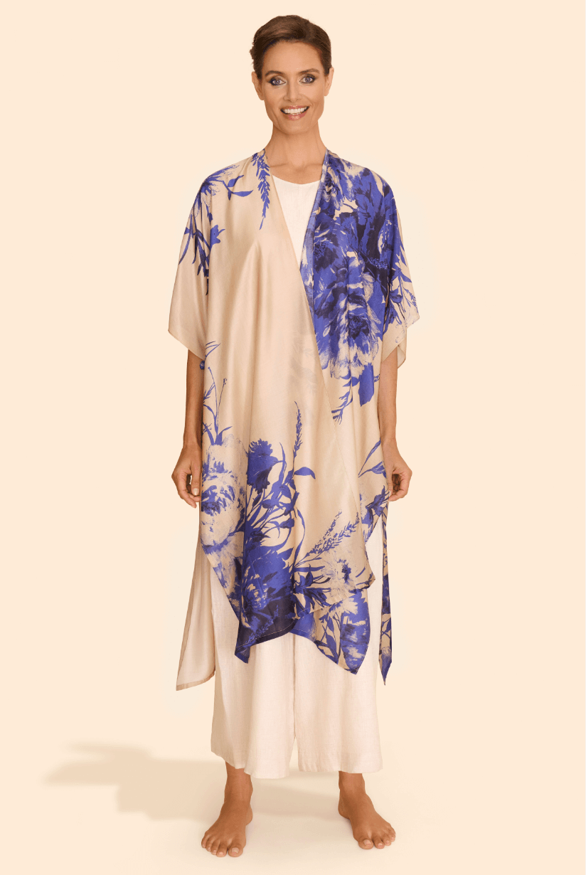 Powder, China Blue Blooms Beach Cover Up