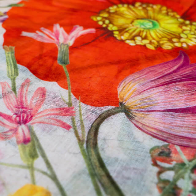 Powder, Fine Flowers Linen/Cotton Mix Scarf