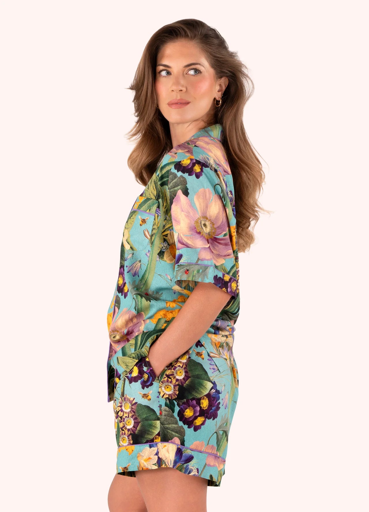 Powder, Short Pyjama Set - Spring Flora, Small