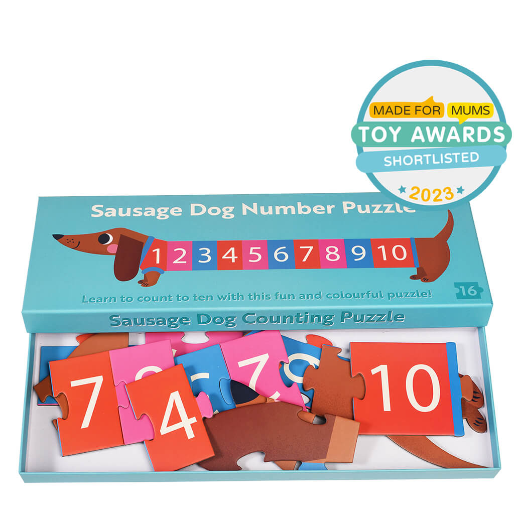 Rex London, Number Floor Puzzle (16 Pieces) Sausage