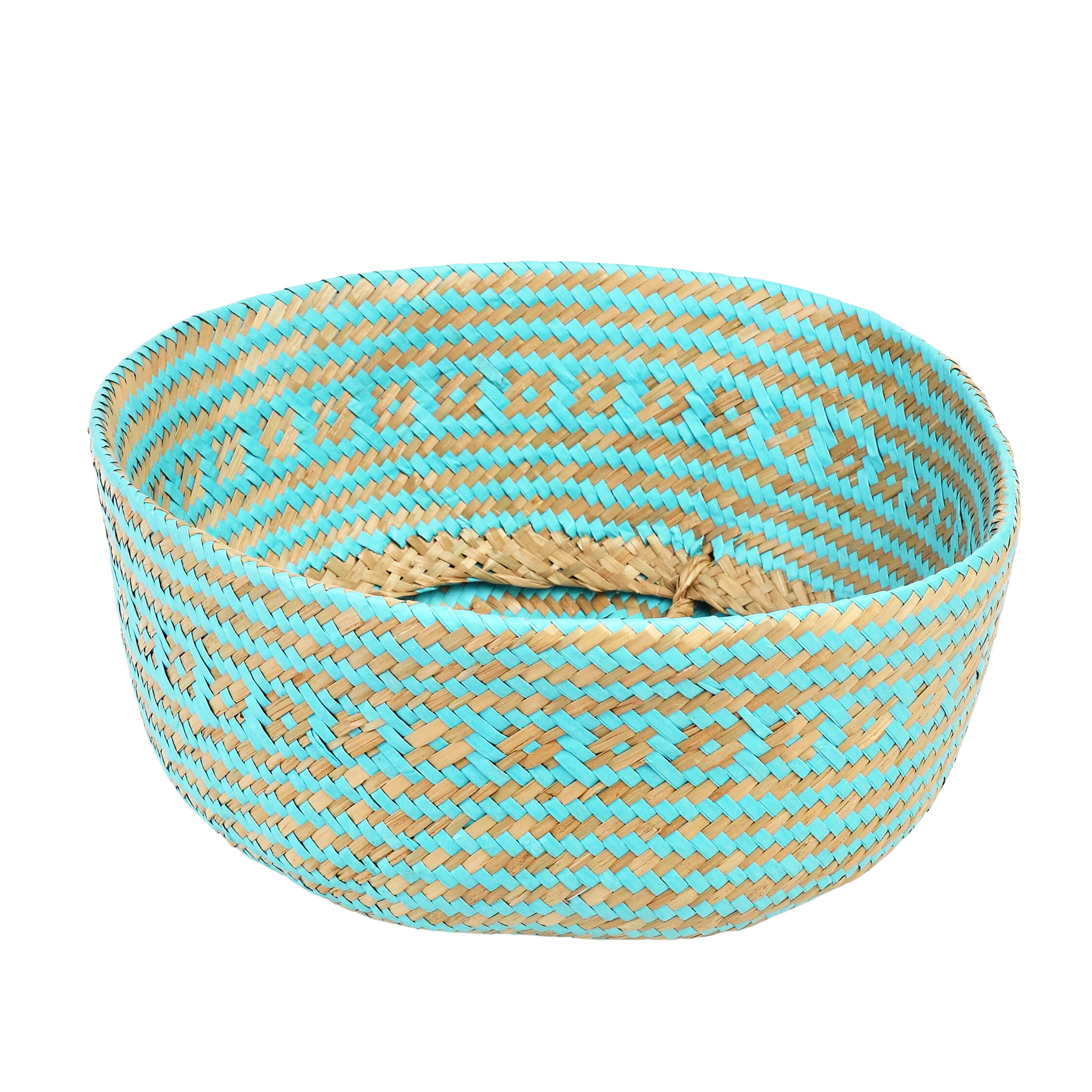 Small Seagrass Basket Turquoise Rex London