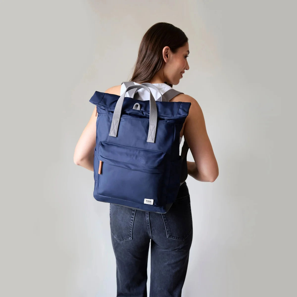 Roka, Canfield Roll Top Backpack in Burnt Blue