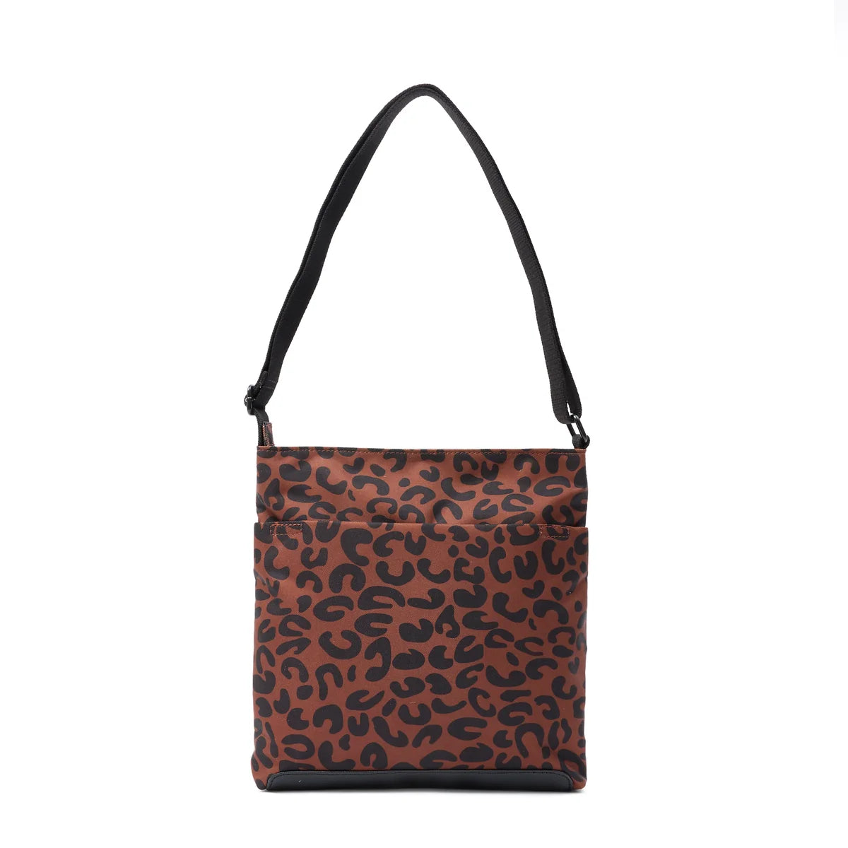 Roka, Kennington Crossbody Bag in Scarlet Leopard