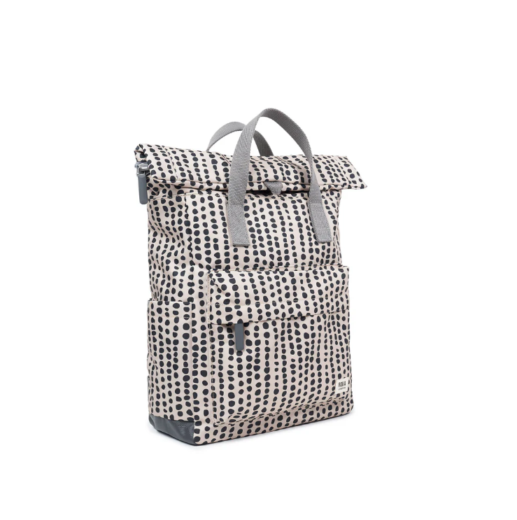 Roka London, Canfield Roll Top Backpack in Linear Dot