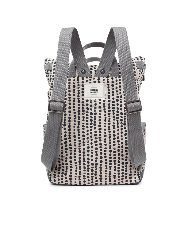 Roka London, Canfield Roll Top Backpack in Linear Dot