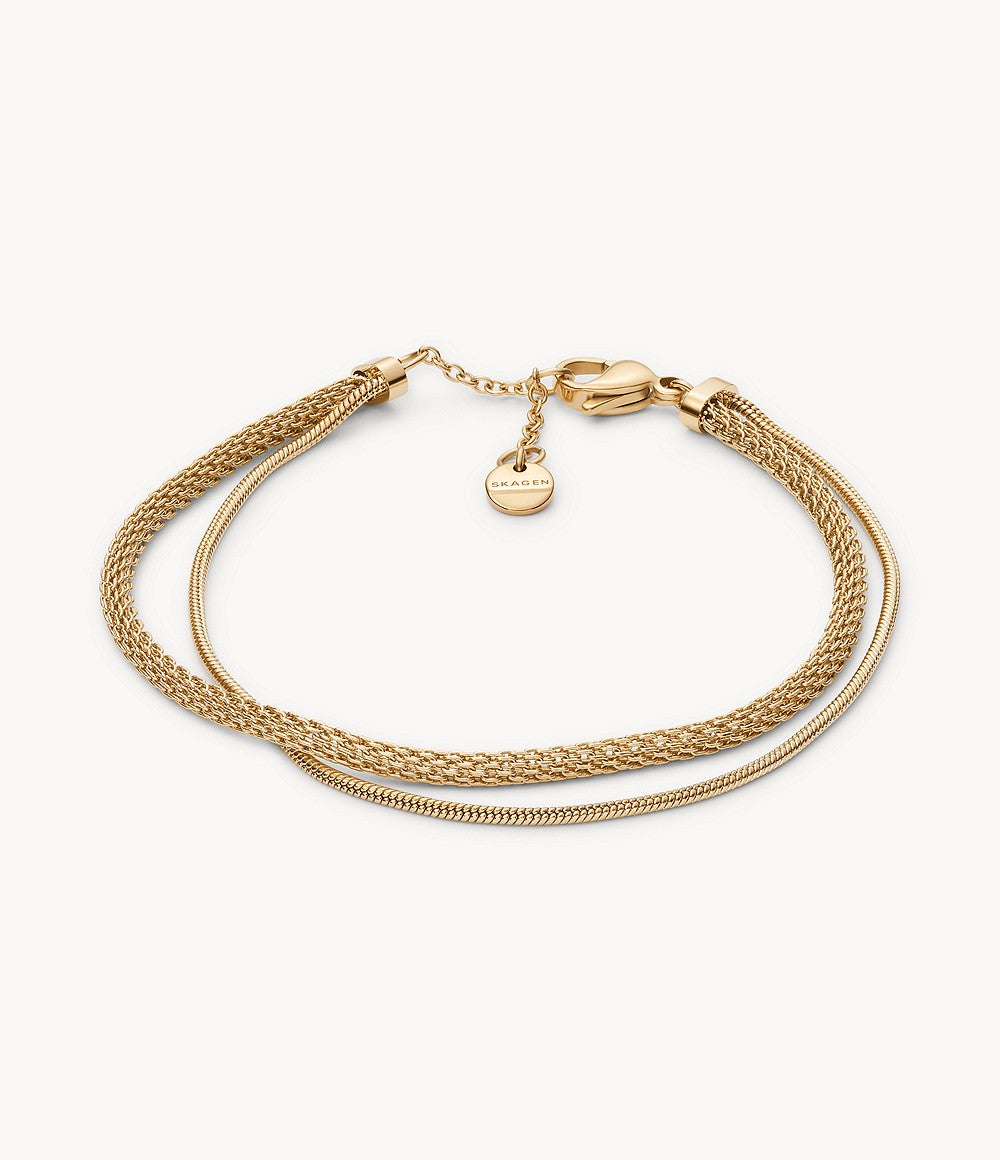 Merete Gold-Tone Stainless Steel Multi Strand Chain Bracelet