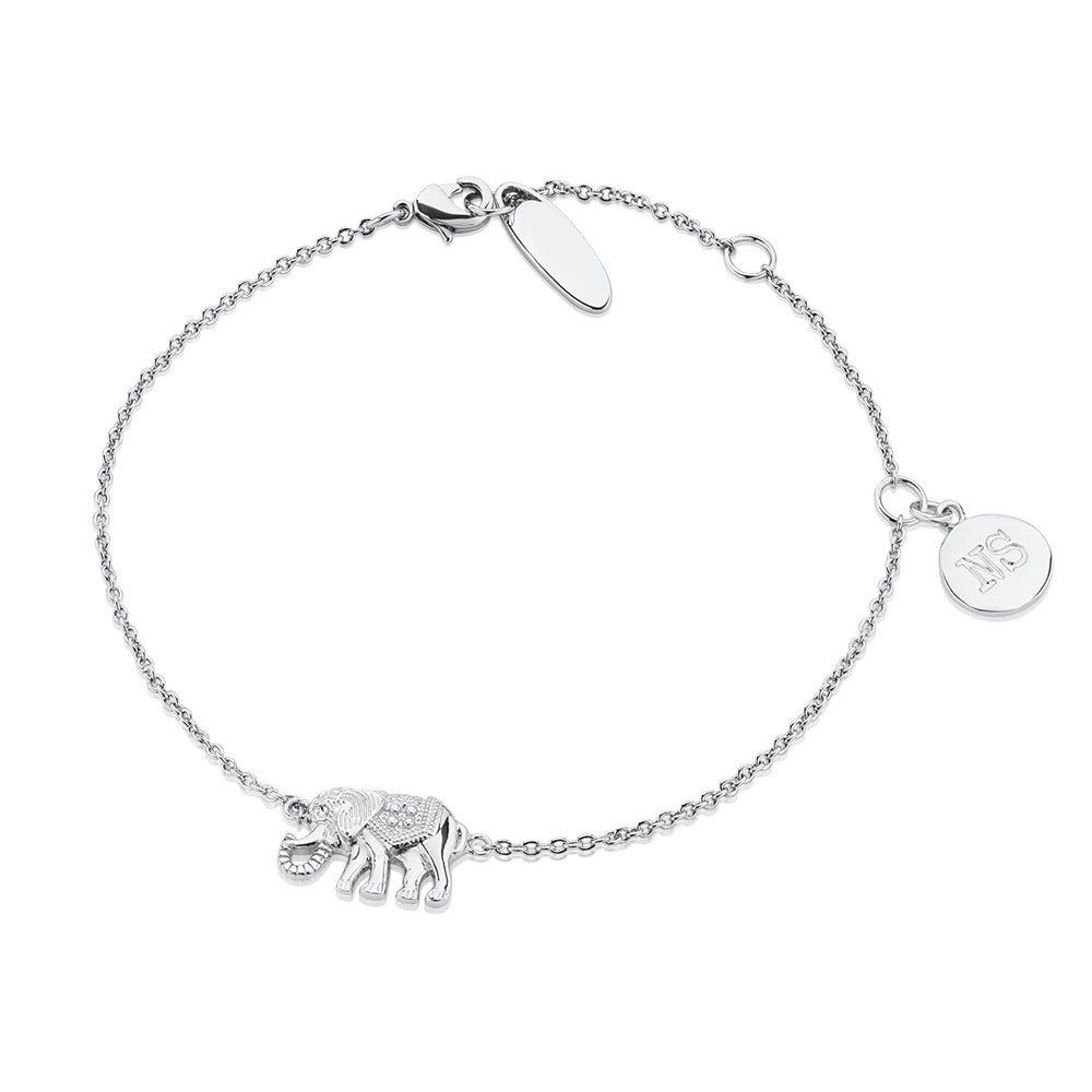Silver plate Bracelet with Elephant