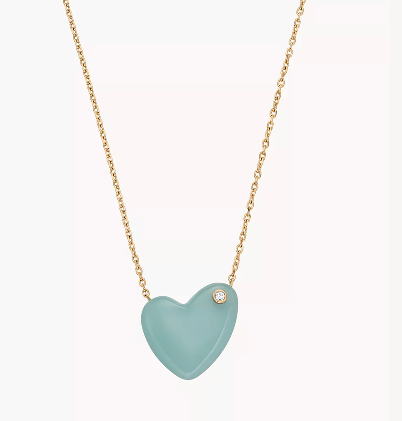Skagen, Glass Heart Shaped Mint/Gold