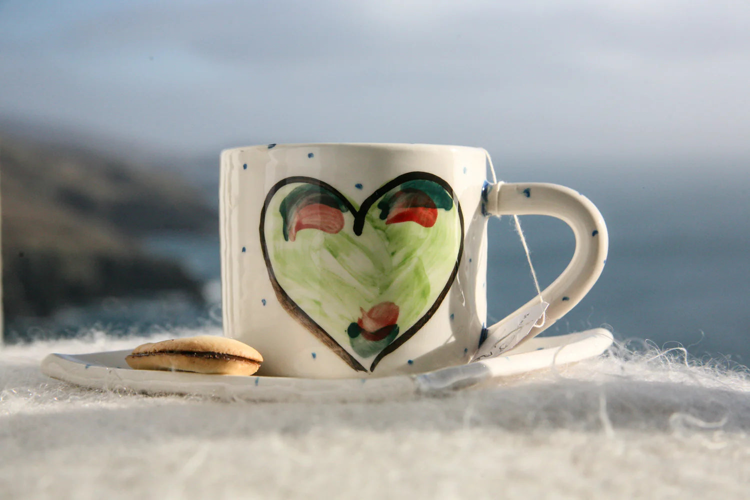Charlie Mahon, Heart Mug Green