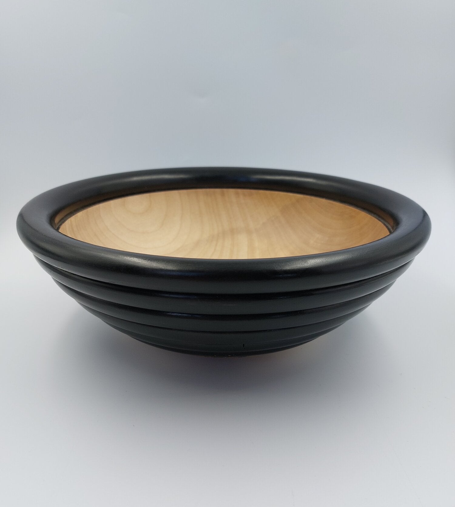 Fred O ' Mahony Woodturning 15'' Ebonised Beaded Bowl