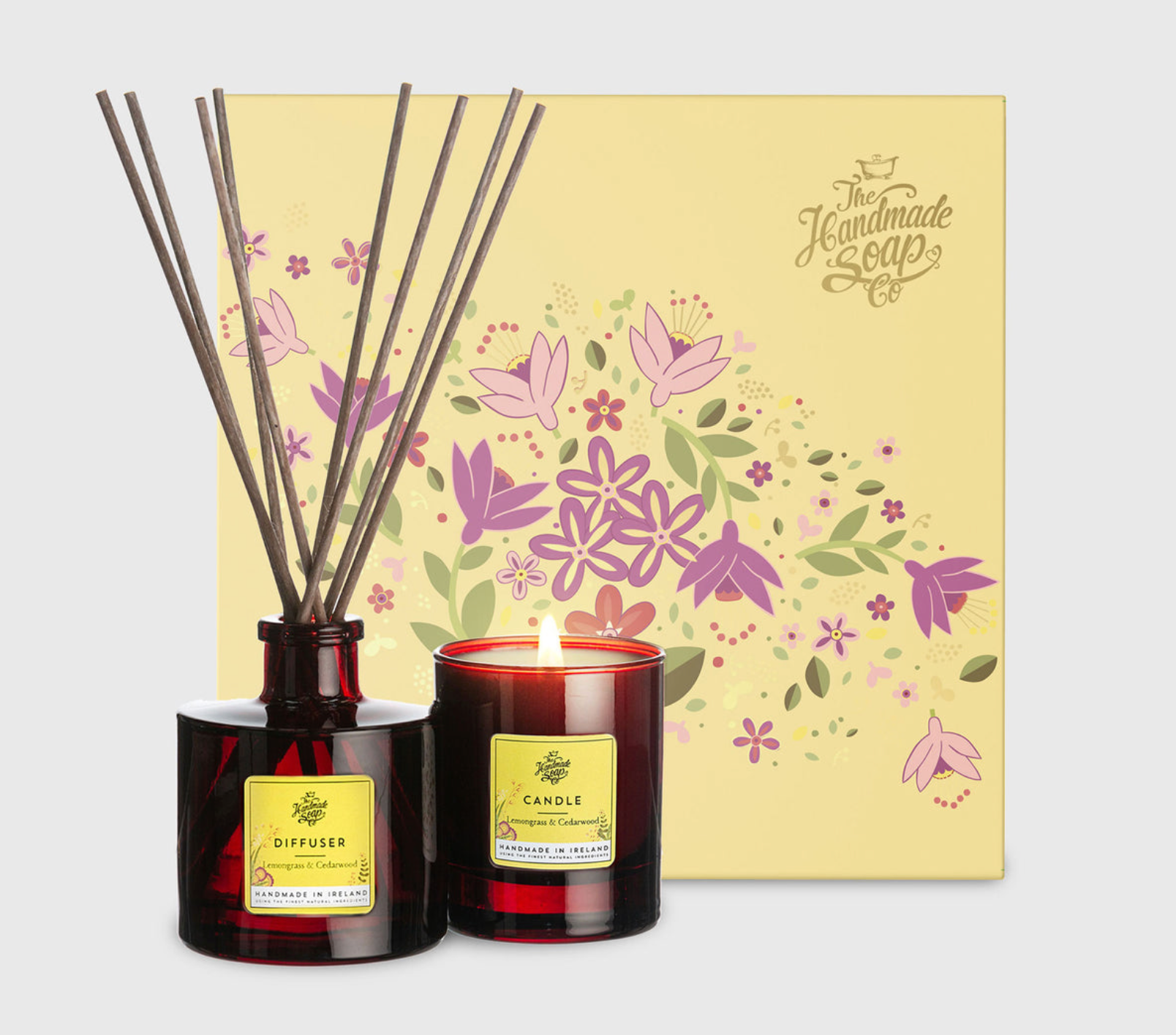 The Handmade Soap Company, Candle &Diffuser Set Lemon/Cedarwood