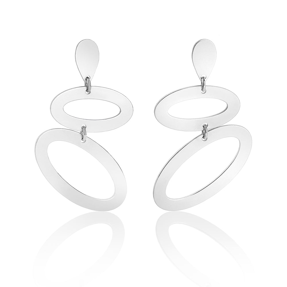 Toolally, Ellipses Silver Earrings