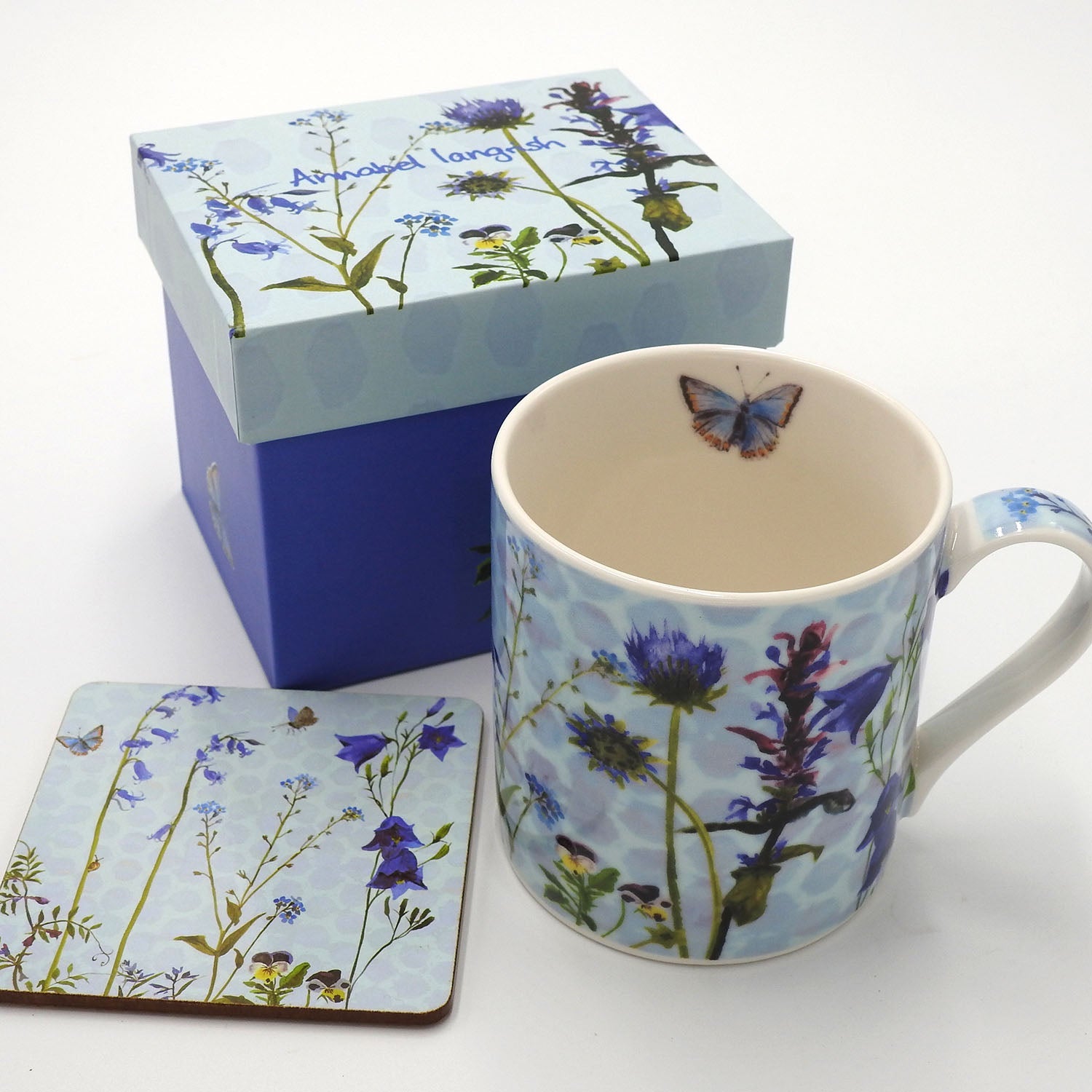 Annabel Langrish, Wildflowers The Blue Mug and Coaster Set