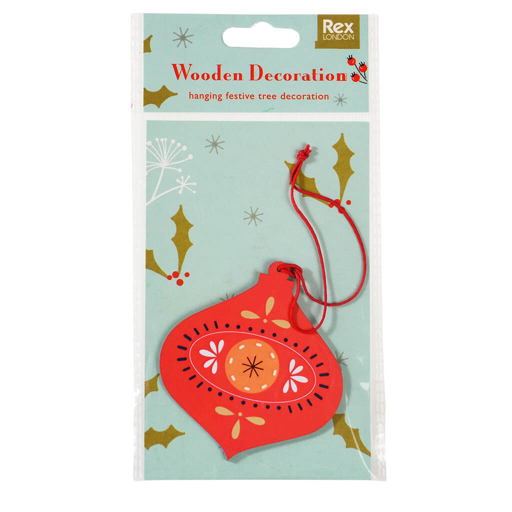 Wooden Bauble Christmas Decoration