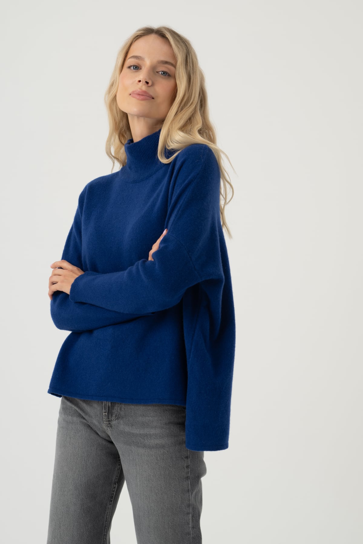 Yoko, Knit Adult Long Sleeve Oxford Blue One Size