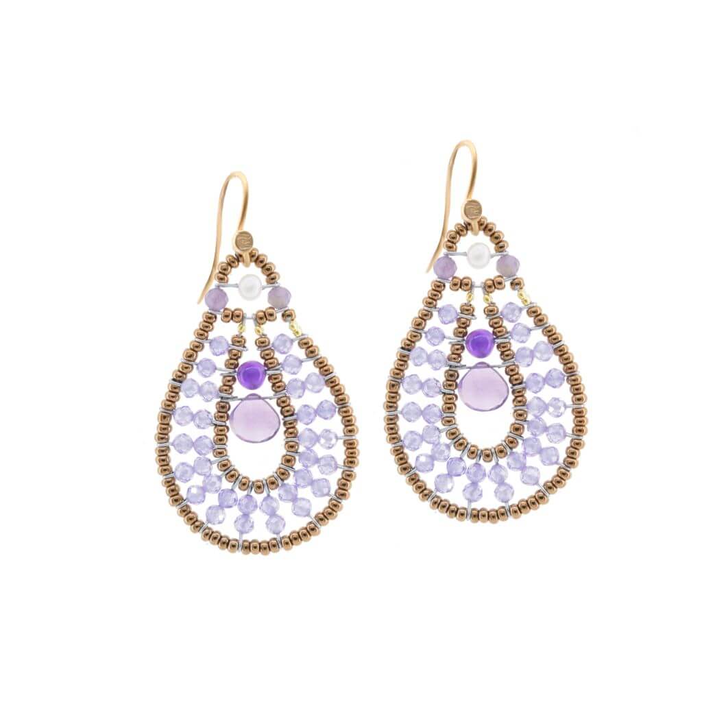 ZIIO, Earrings TABIZ Amethyst Gancio