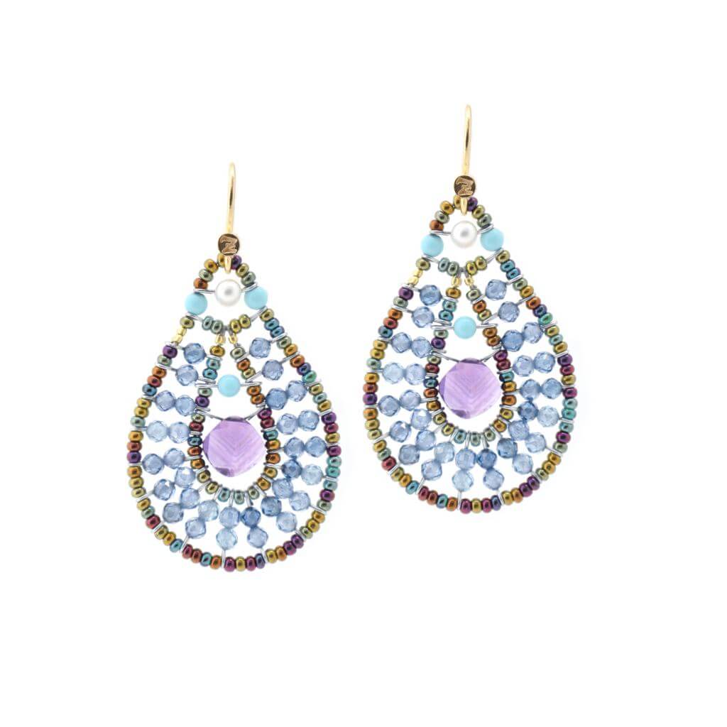 ZIIO, Earrings TABIZ Blu Gancio