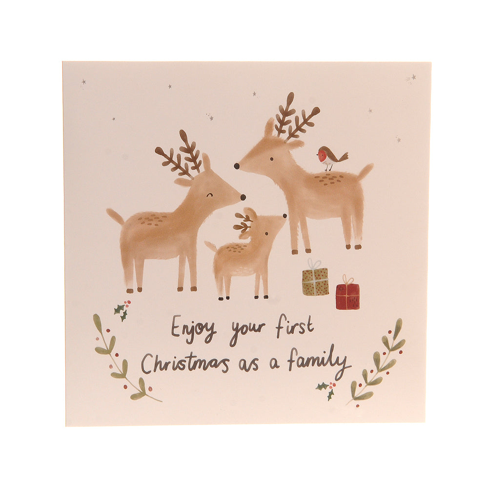 Ziggle, First Christmas as a Family greeting card Reindeers