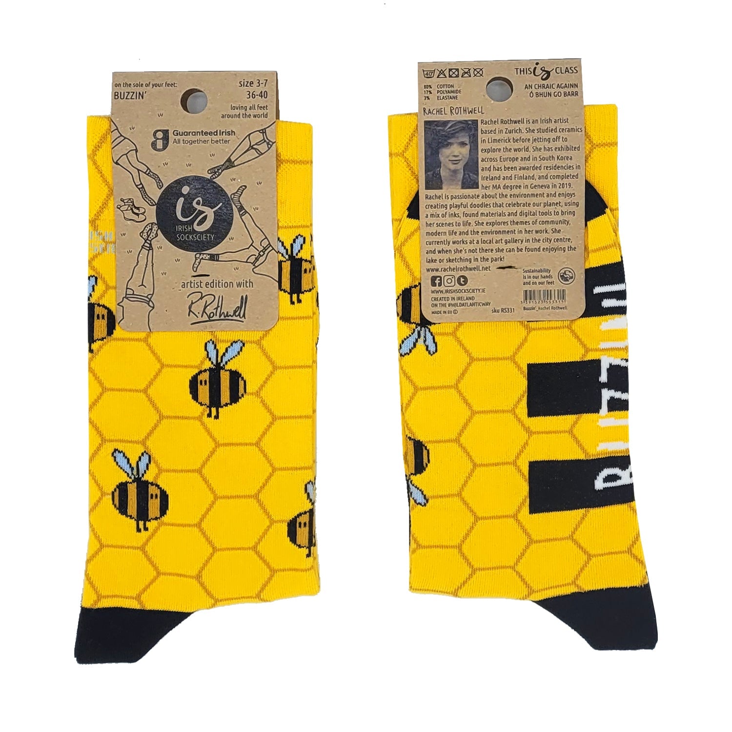 Irish Socksciety, Buzzin (UK size 8-12)