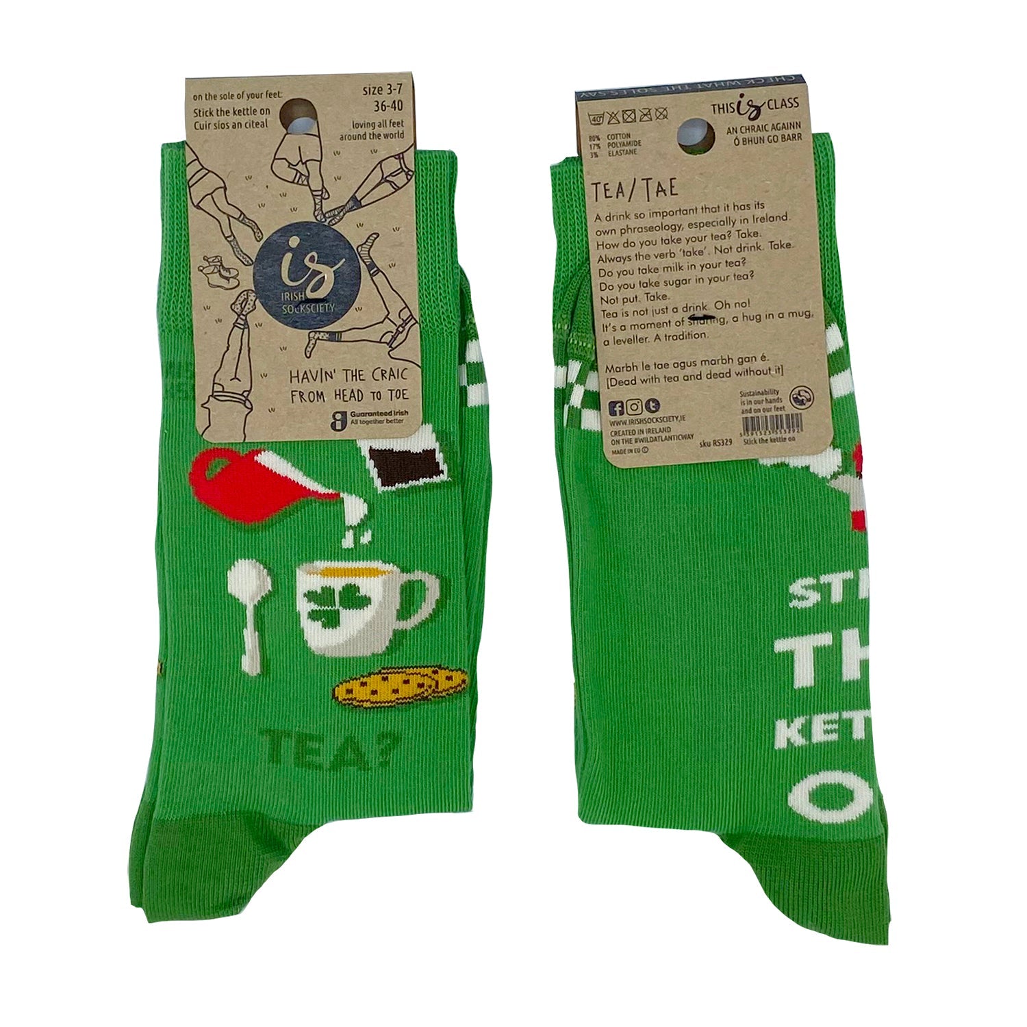 Irish Socksciety, Stick the Kettle (size UK 3-7)