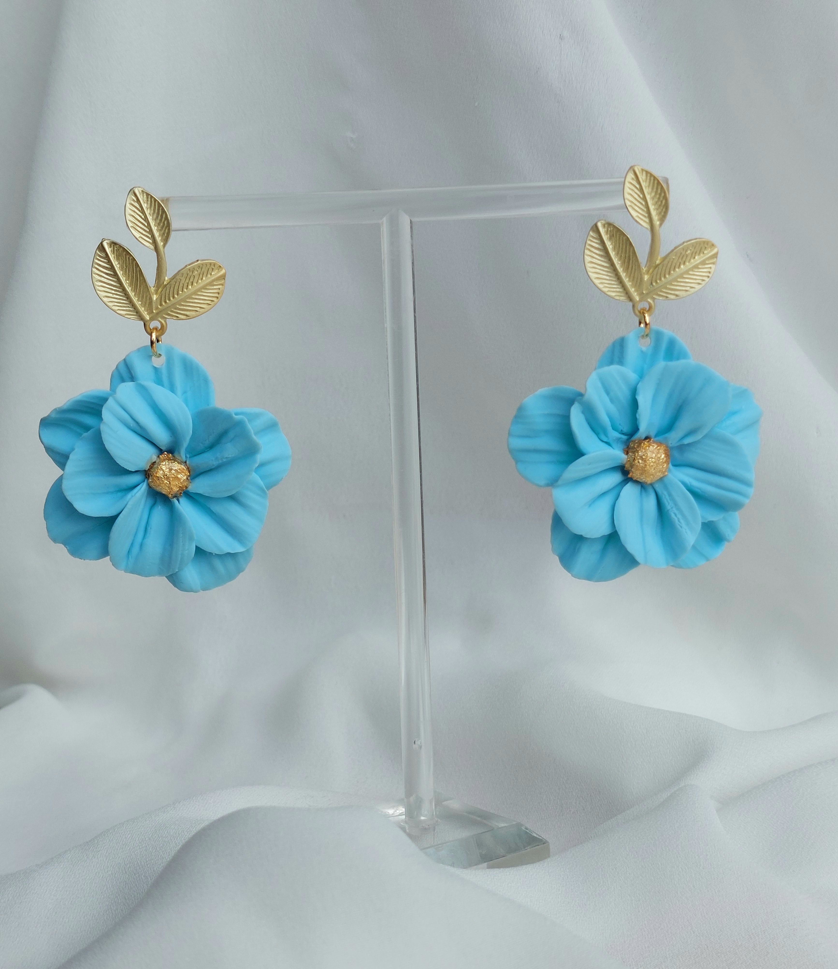 Dúil, Blue and Gold Statement Dangles