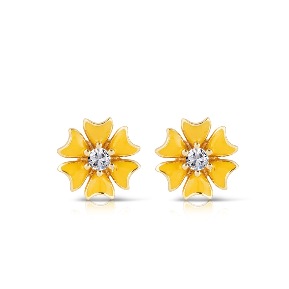 Yellow Floral Earrings