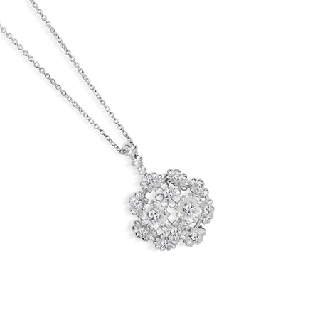 Silver Plated Floral Cluster Pendant