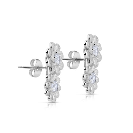 Newbridge Silver Plated Double Floral Earrings