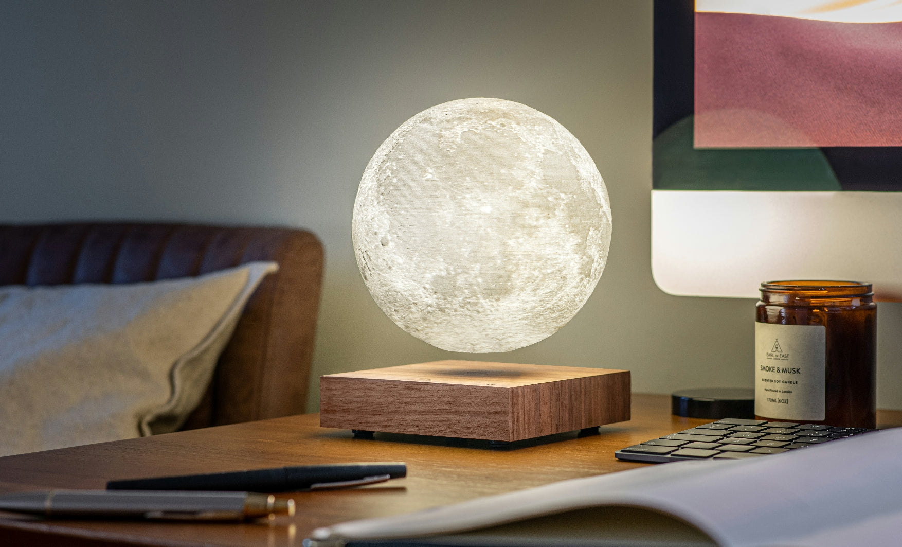 Smart Moon Lamp - White Ash