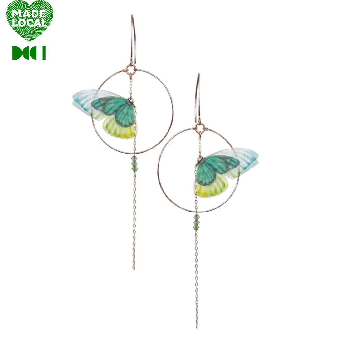 Melanie Hand, Large Organza Butterfly Loops - Green