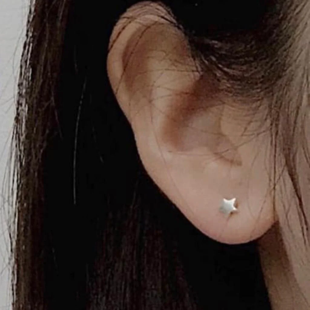 Star and Moon Studs Silver