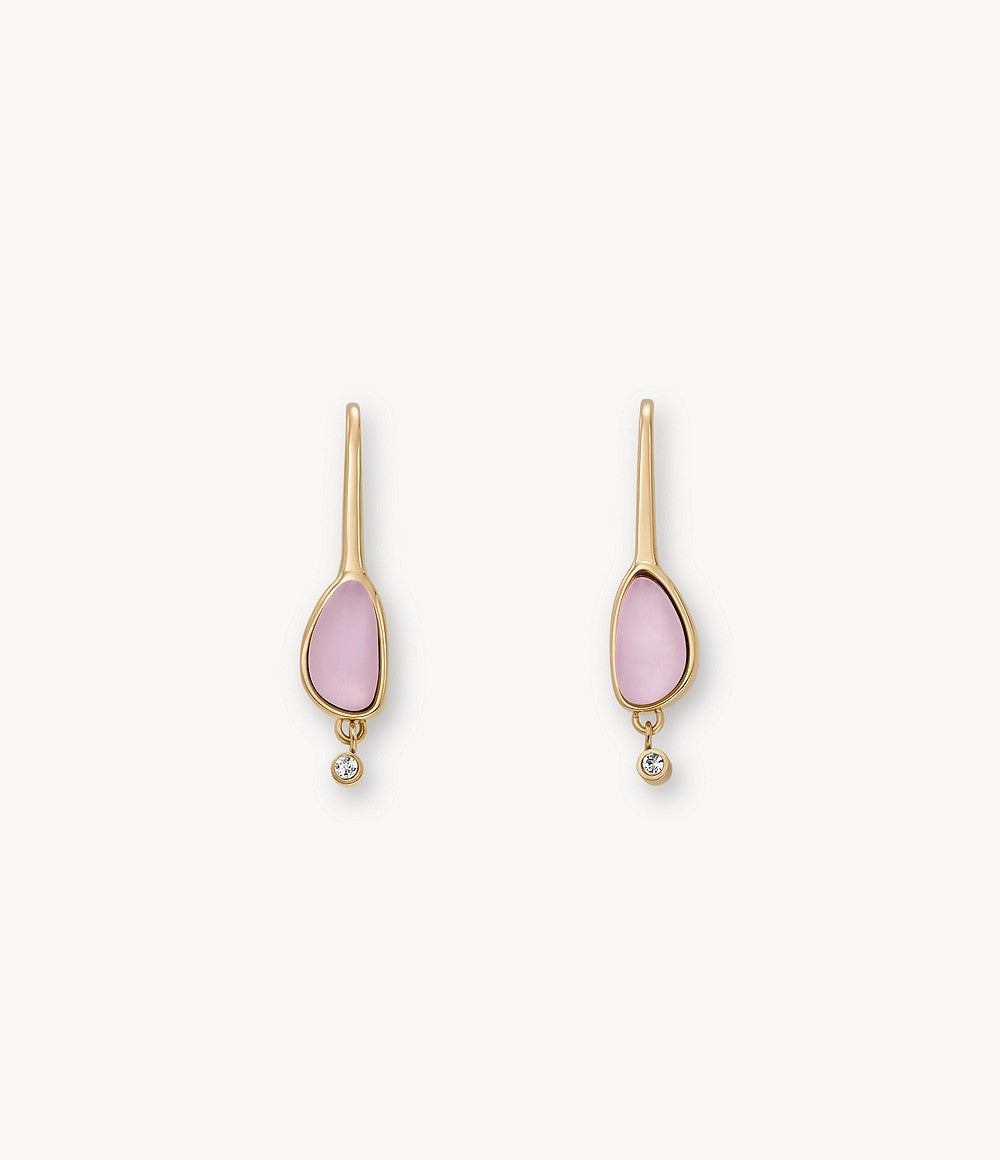 Sea Glass Purple Glass Drop Earrings
