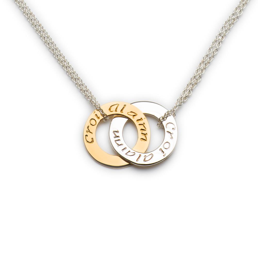 Croi Alainn double Silver/Gold Necklace